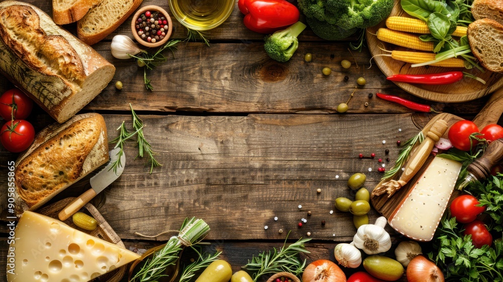 Rustic Food Background with Copy Space. Rustic Food Background with Copy Space.
