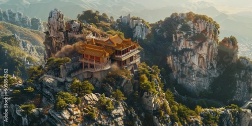 Temple on Mountain Peak photo