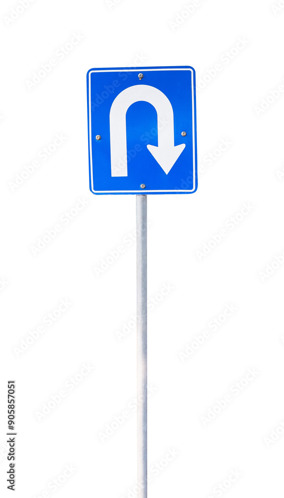 u-turn sign. road traffic sign isolated on white u-turn sign. road traffic sign isolated on white