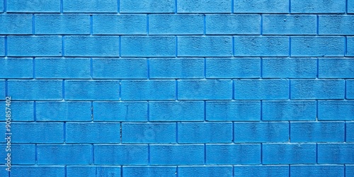 Blue cinder block wall for industrial background, blue, cinder block, wall, texture, background, construction, architecture