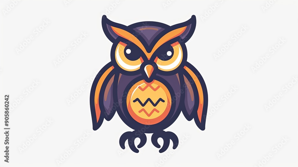 Fototapeta premium Cute Cartoon Owl Illustration