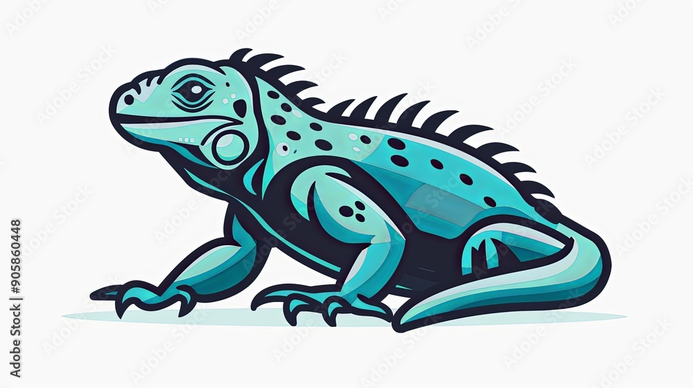 Obraz premium A Blue Iguana Illustration