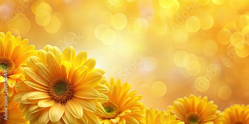 Fototapeta Naklejka Na Ścianę i Meble -  Yellow flowers background with bright and colorful petals, yellow, flowers, background, nature, vibrant, sunny, garden