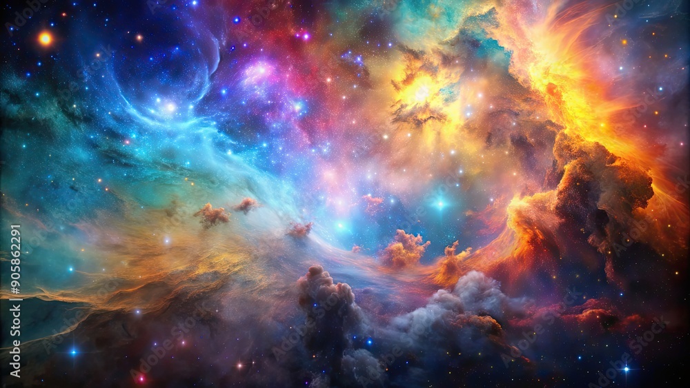 Fototapeta premium Colorful space nebula galaxy cloud, night starry cosmos, astronomy science universe background, supernova wallpaper, space