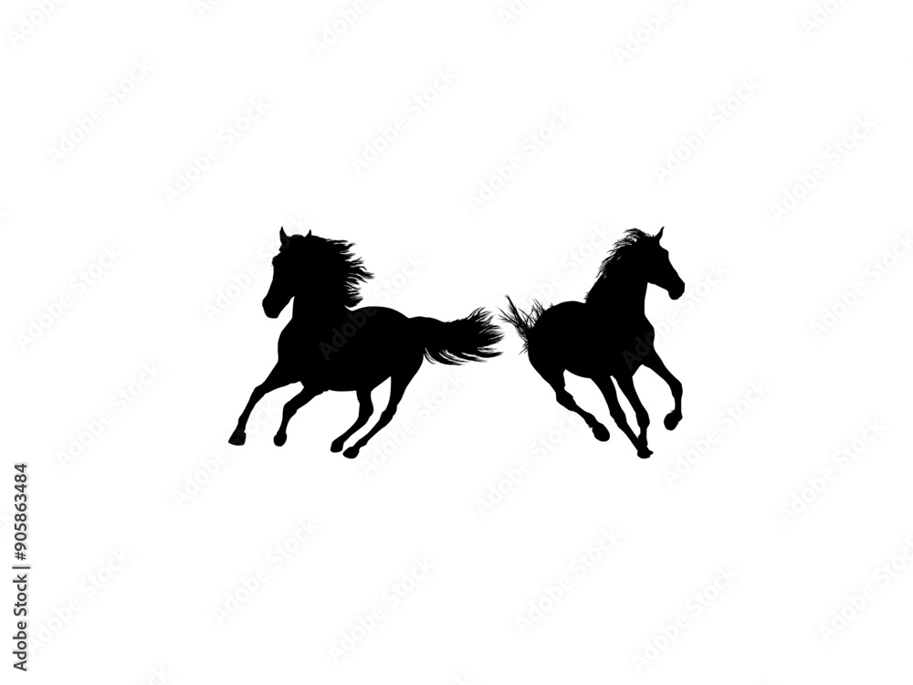 Pair Horse Silhouette, flat style, can use for Logo Gram, Art Illustration, Emblem, Pictogram, Apps, Website or Graphic Design Element. Vector Illustration Pair Horse Silhouette, flat style, can use for Logo Gram, Art Illustration, Emblem, Pictogram, Apps, Website or Graphic Design Element. Vector Illustration