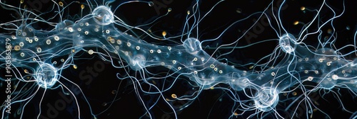 Neurons of Caenorhabditis elegans a transparent free living nematode roundworm approximately 1 mm long photo