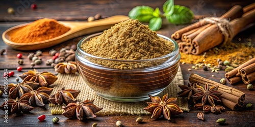 Cumin powder and garam masala mix, traditional Indian spices for cooking, cumin powder, garam masala