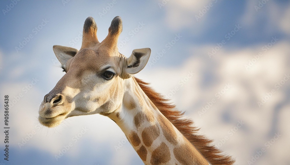 Fototapeta premium Giraffe in the blue sky 