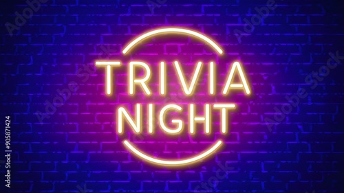 vector illustration of a neon sign displaying "Trivia Night" in bold, eye-catching letters.