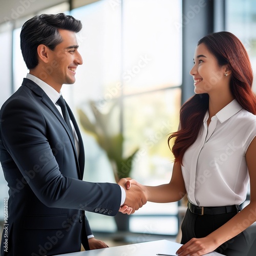 Wallpaper Mural business people shaking hands Torontodigital.ca