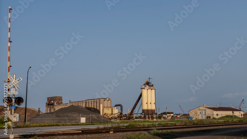 View from the Rice's Point street of 'Silo Row' located along the Duluth Harbor