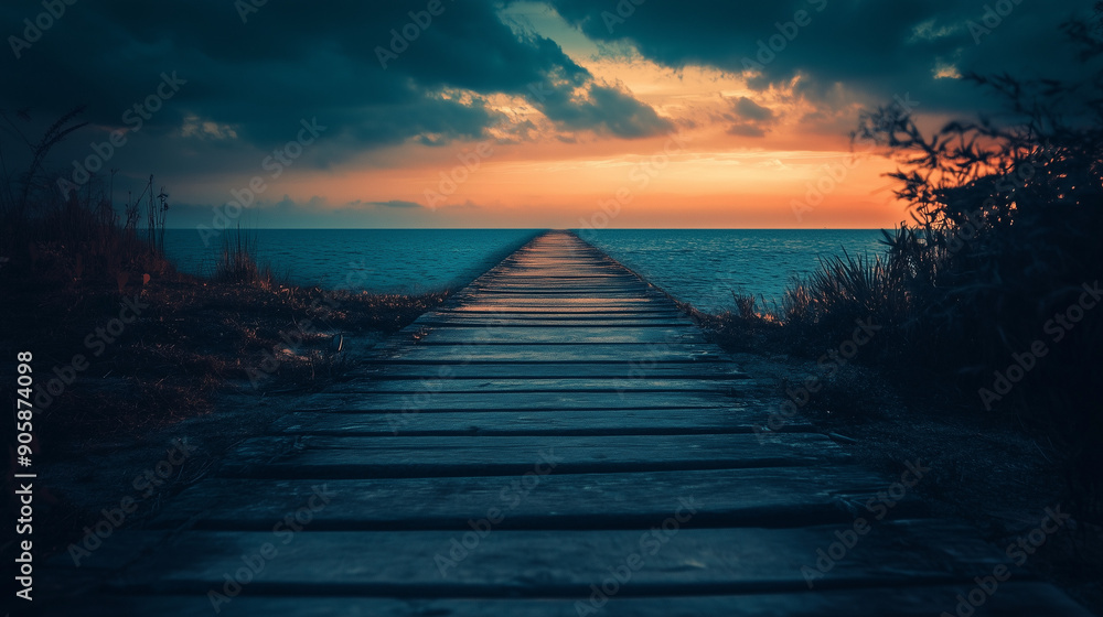 Obraz premium pier at sunset