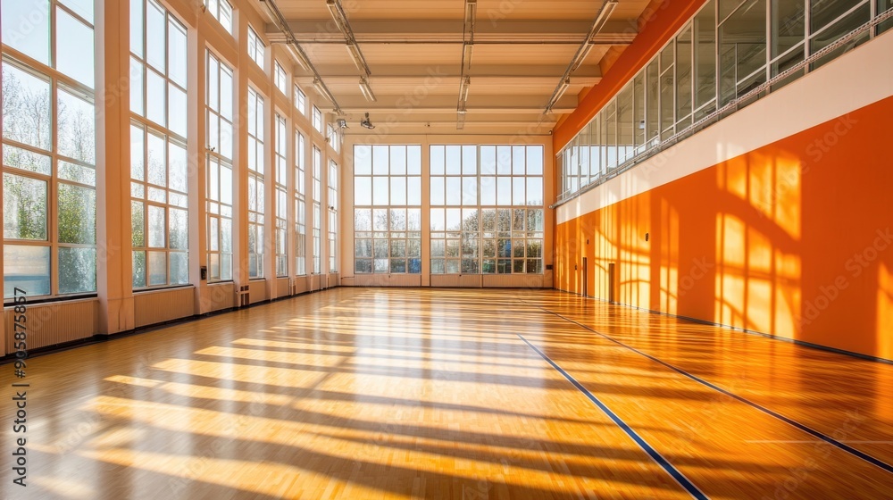 Interior of a multipurpose school sport hall Interior of a multipurpose school sport hall