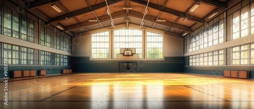 Interior of a multipurpose school sport hall photo