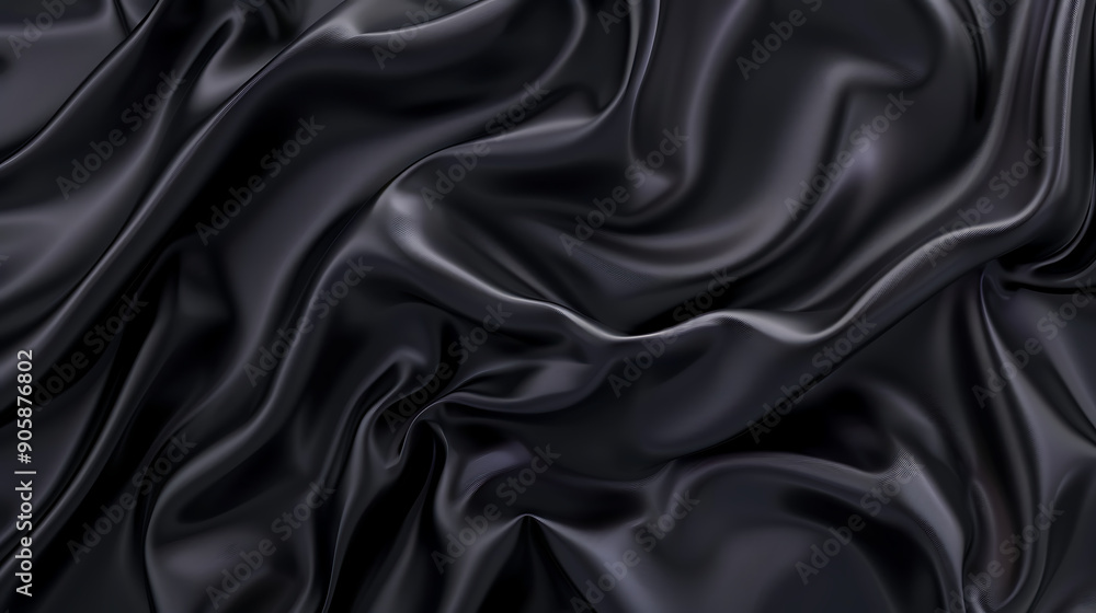 Obraz premium Black silk background realistic top vie