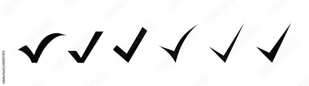 Check mark icons set. Check marks symbol collection vector. Simple check mark. Quality sign icon. Checklist symbols. Approval check flat style. Check mark icons set. Check marks symbol collection vector. Simple check mark. Quality sign icon. Checklist symbols. Approval check flat style.