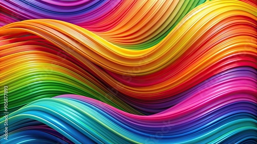 Wallpaper Mural Colorful abstract waves with vibrant curves, abstract, vibrant, colorful, waves, curves, art, design, background Torontodigital.ca