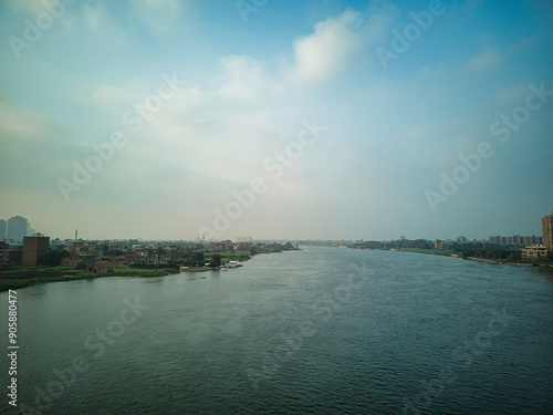 Egyptian Nile River in Maadi city photo