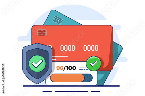 debit card security. Detect bank card fraud, unauthorized use to steal funds or make purchases. Identity theft, online fraud. Financial crime with secure transactions, phishing illustration.