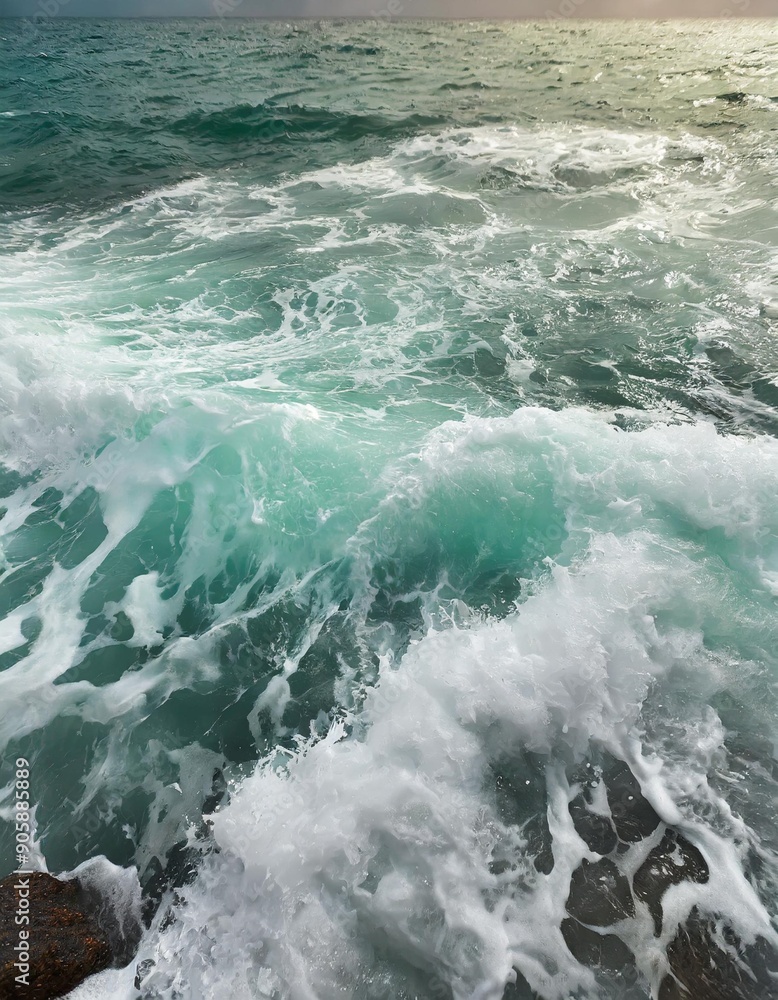 Abstraction of sea foam in the ocean. Turquoise light water. Abstraction of sea foam in the ocean. Turquoise light water.