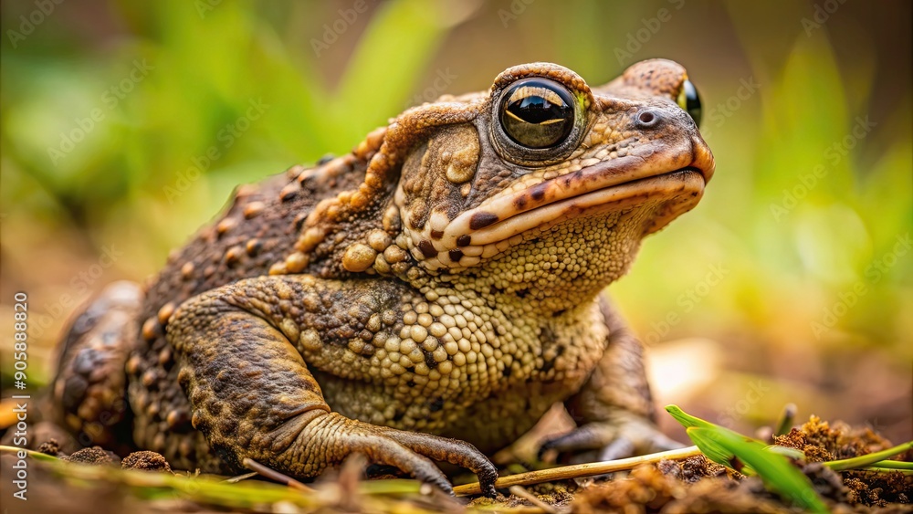 Close-up photo of brown Ferguson's toad (Bufo Fergusonii) in its natural habitat, frog, amphibian, wildlife, nature Close-up photo of brown Ferguson's toad (Bufo Fergusonii) in its natural habitat, frog, amphibian, wildlife, nature