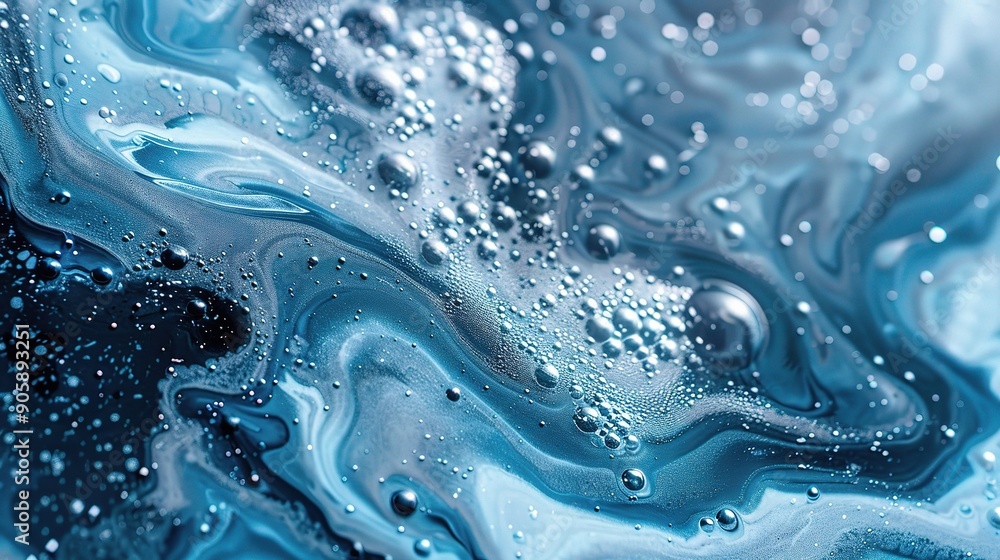 Abstract Swirls of Blue and White Acrylic Paint: A mesmerizing abstract artwork featuring flowing, swirling patterns of blue and white acrylic paint. Abstract Swirls of Blue and White Acrylic Paint: A mesmerizing abstract artwork featuring flowing, swirling patterns of blue and white acrylic paint.