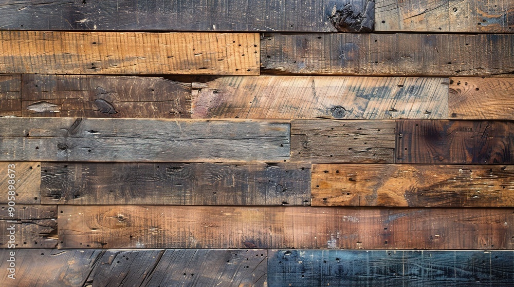 View of Rustic Reclaimed Wood Wall Texture: A close-up shot reveals the ...