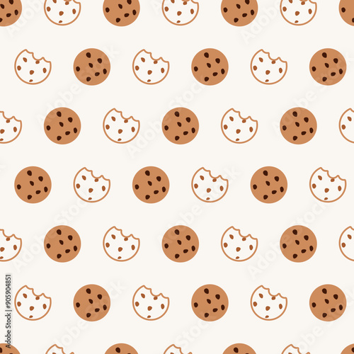 Bite of Happiness Baked Goodness Cookie Pattern. Perfect for seasonal textiles, kitchenware, or promotional materials for summer events and refreshment stands.