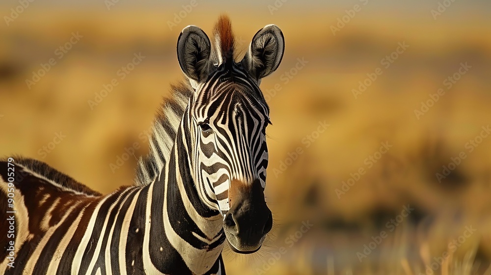 Naklejka premium Zebra Behavior Studies: Research on social and feeding behaviors of zebras.
