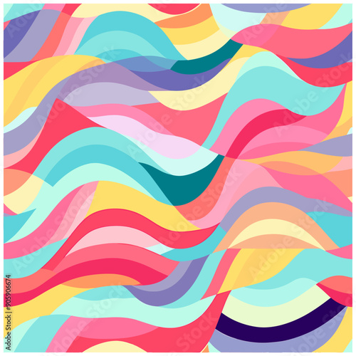 absract retro geometric pattern, groovy, pop art, pastel colors