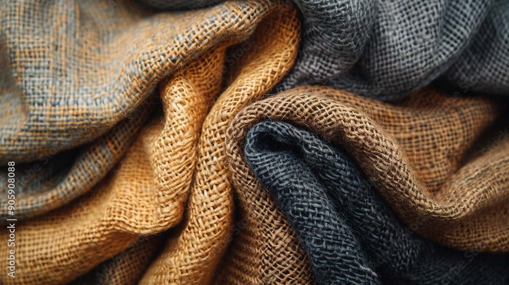 Cozy Knit Haven: A comforting texture of intertwined wool blankets in earthy tones of brown and grey. Cozy Knit Haven: A comforting texture of intertwined wool blankets in earthy tones of brown and grey.