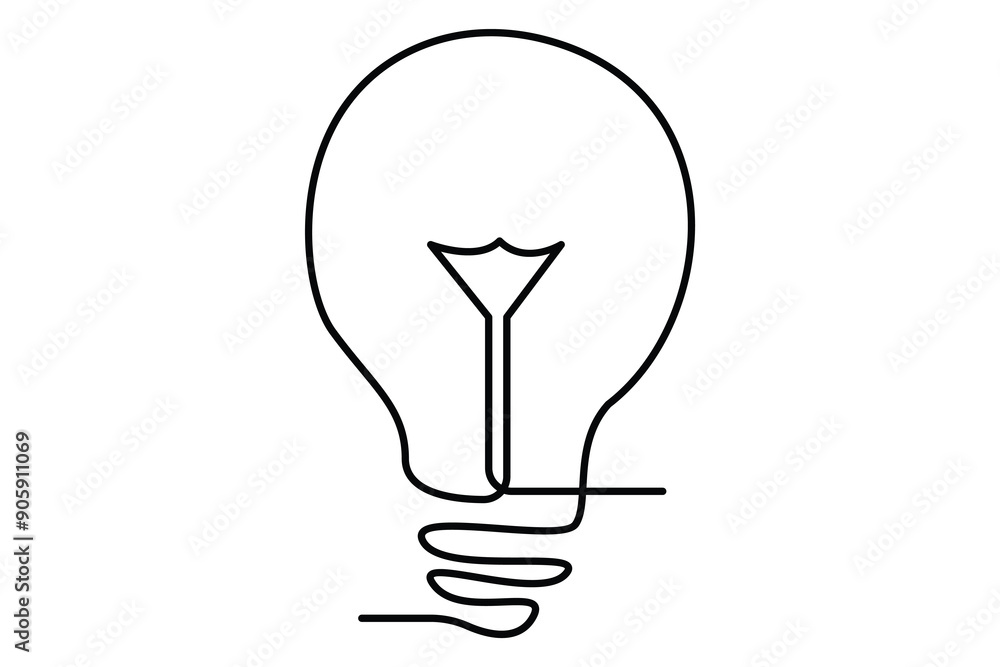 Light bulb isolated on white light bulb one line outline vector art illustration
Light bulb isolated on white light bulb one line outline vector art illustration