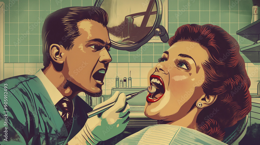 Angry dentist yelling at his patient during checkup Stock Illustration ...