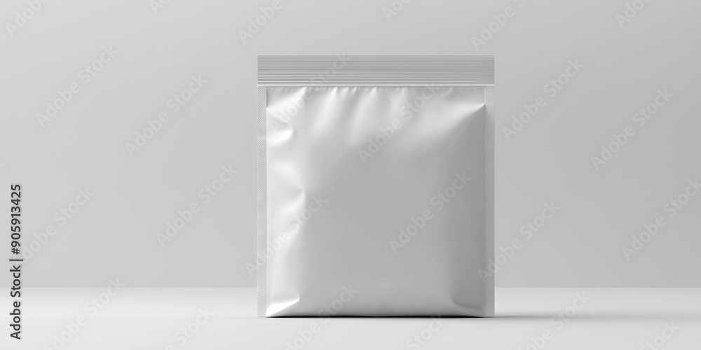 Blank white doypack standing up with zipper on neutral background Blank white doypack standing up with zipper on neutral background