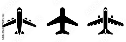 set of airplane icon isolated on white. plane icon. vector air plane.  plane set.