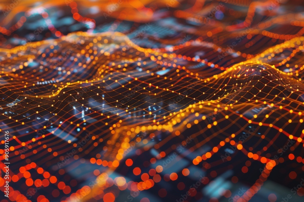 Futuristic 3D smart city with abstract gradient lines and intricate wavy designs, showcasing advanced big data connectivity and technology from an elevated perspective. Futuristic 3D smart city with abstract gradient lines and intricate wavy designs, showcasing advanced big data connectivity and technology from an elevated perspective.