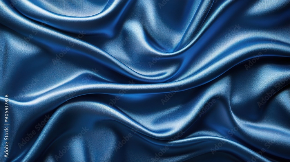 Obraz premium Indigo Dreams: Luxurious blue silk drapes and folds, evoking a sense of opulence and serenity.