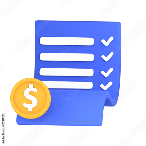 Payment Report 3D Illustration for uiux, web, app, presentation, etc