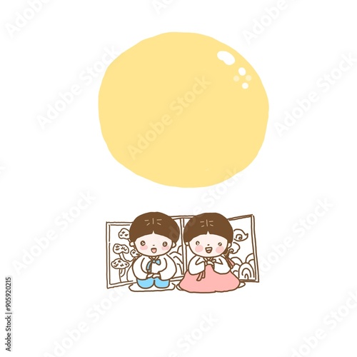 child with a moon