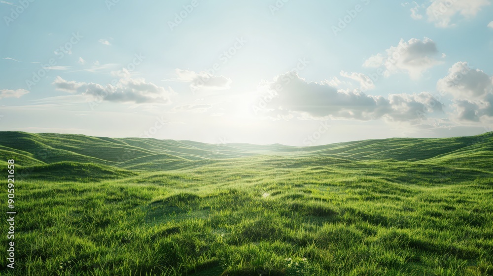 A vast, open field of grass with a bright sun shining down on it A vast, open field of grass with a bright sun shining down on it