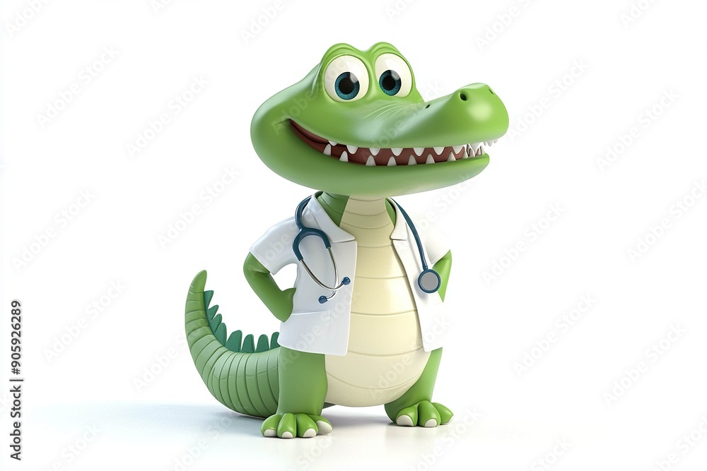 Fototapeta premium Crocodile with doctor costume