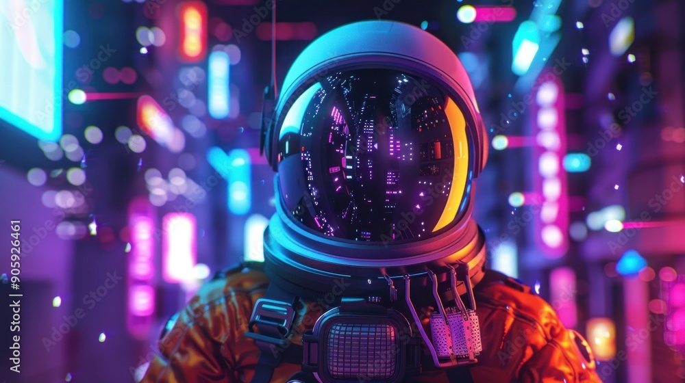 Astronaut in a Neon City Astronaut in a Neon City