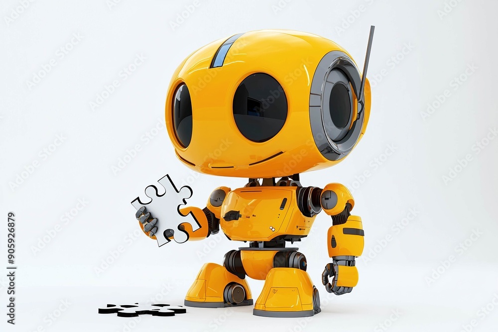 Robot with a puzzle piece Robot with a puzzle piece