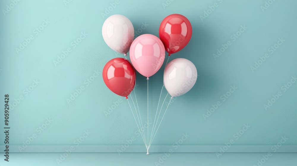 Vibrant and modern of patriotic pastel balloons in a flat design style This digital graphic features a clean minimalist backdrop with a festive celebratory feel perfect for holiday party Vibrant and modern of patriotic pastel balloons in a flat design style This digital graphic features a clean minimalist backdrop with a festive celebratory feel perfect for holiday party
