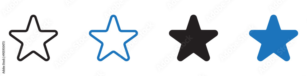 Star icon sign set in outline style graphics design Star icon sign set in outline style graphics design