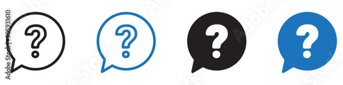 Question icon sign set in outline style graphics design