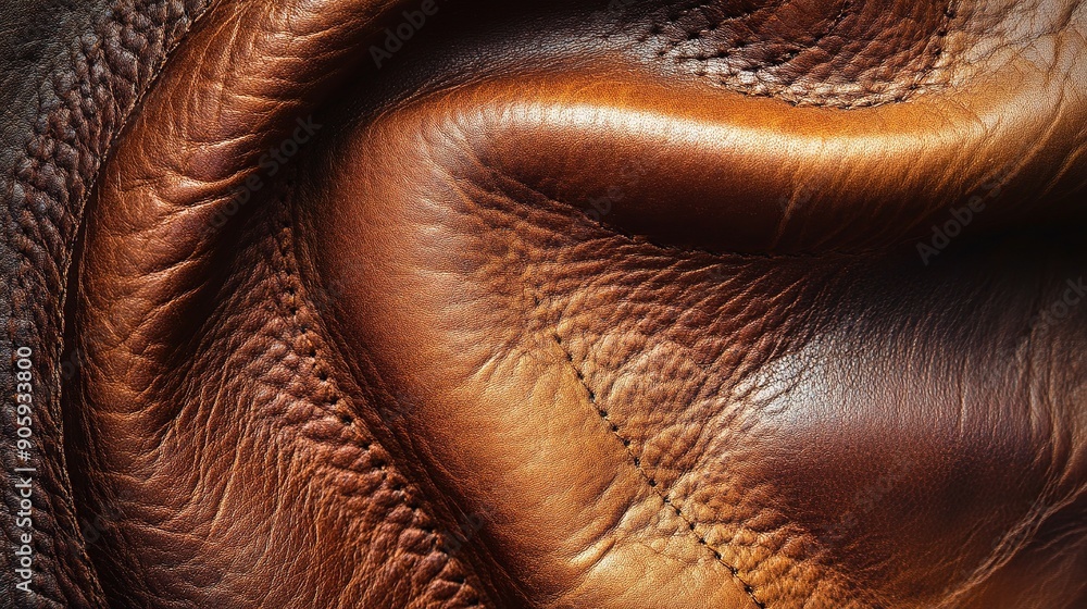 Aged Leather Texture: Rich brown leather with folds, seams, and a rugged texture for design or background use. Aged Leather Texture: Rich brown leather with folds, seams, and a rugged texture for design or background use.