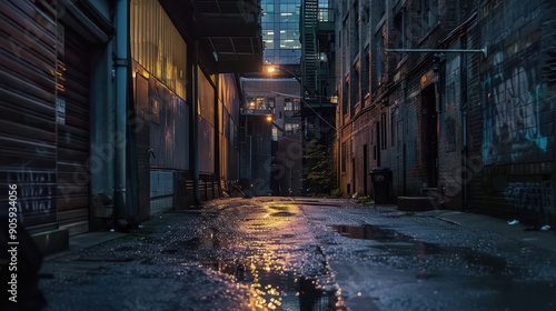 Wallpaper Mural Urban Alley at Dusk Torontodigital.ca
