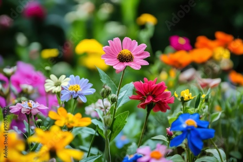 Beautiful flowers are blooming. in the garden, ai