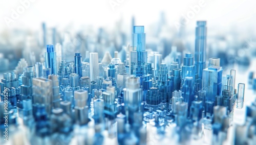 Glass Cityscape: Abstract Urban Structure